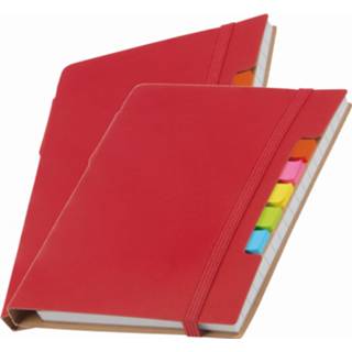 👉 Schoolschrift rood papier Pakket van 8x stuks schoolschriften/notitieboeken A5 gelinieerd