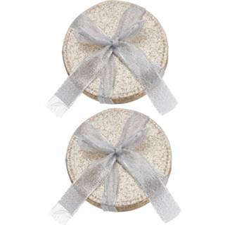 👉 Onderzetter goud kunststof 12x stuks onderzetters glitter D10 cm