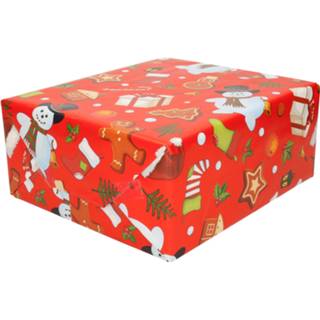 👉 Inpakpapier multi papier 2x rollen kerst inpakpapier/cadeaupapier kerstman 200 x 70 cm