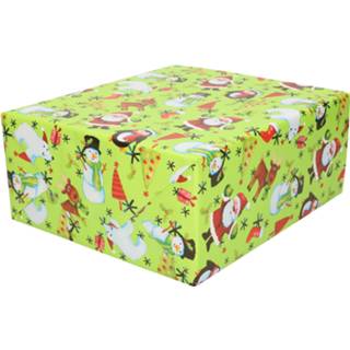 👉 Inpakpapier multi papier 2x rollen kerst inpakpapier/cadeaupapier herten 200 x 70 cm