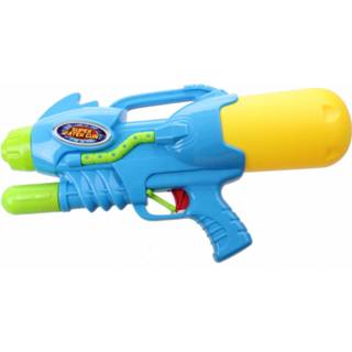 👉 Waterpistool blauw geel kinderen Kids Fun Super Watergun Junior 42 Cm Blauw/geel 8719817258932