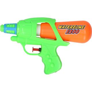 👉 Waterpistool groen oranje kunststof kinderen Waterpistool/waterpistolen groen/oranje 20 cm