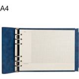 👉 Notitieboek blauw imitatieleer active A4 losbladig notitieboek, stijl: Cornell geruite kern (blauw)