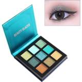 👉 Oogschaduw active Pallete Make-up Kwasten 9 Kleurenpalet Shimmer Gepigmenteerde Maquillage(D)