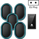 👉 Draadloze deurbel zwart active CACAZI FA80 1 knop 5 ontvangers Home Call Bell Self-powered deurbel, EU-stekker (zwart)