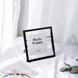 👉 Fotolijst zwarte metalen active 2 stuks glazen plant specimen houder, grootte: 4 inch (zwarte beugel)