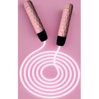 👉 Springtouw transparante roze active mannen vrouwen LED optische vezel verstelbare mannelijke en vrouwelijke fitness fluorescerende (mat roze)