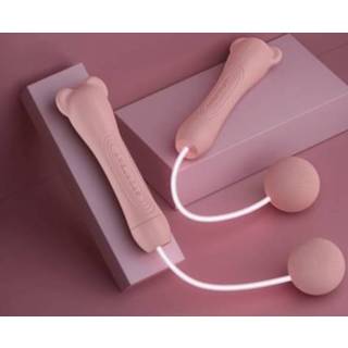 👉 Springtouw roze active mannen vrouwen Fitness Heren Dames Afvallen Essentiële oefening Afslanken Gloeiend springtouw, stijl: draadloos (roze)