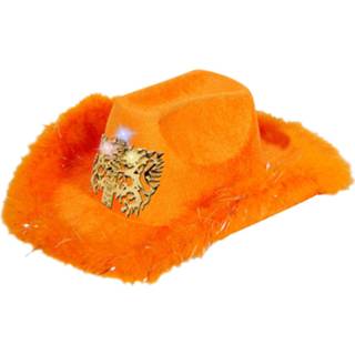 Cowboyhoed oranje Voor Volwassenen - Verkleedhoofddeksels 8714572306195