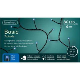 👉 Kerstverlichting blauw Twinkle Met Timer Buiten 80 Lampjes - Kerstboom 8719538474567