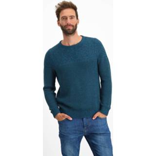 👉 Trui katoen mannen donker turquoise Samir – Heren 8718451501381