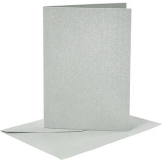 👉 Envelop zilver Creotime Kaarten Met Enveloppen 10,5 X 15 Cm 6 Stuks 5712854176101