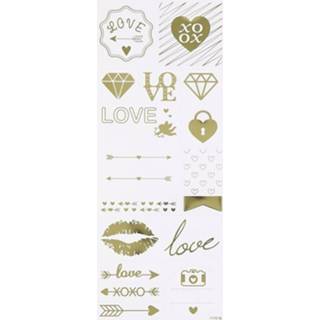 👉 Creotime Stickers Love Goud 10 X 24 Cm 14-delig 5712854150033