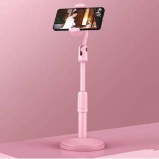 👉 Mobiele telefoon roze active Desktopstandaard Tablet Live-uitzendingstandaard Telescopische schijfstandaard (roze)