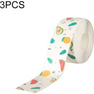 👉 Plakband witte active 3 STKS Keuken Badkamer Anti-schimmel Kachel Anti-olie Sticker, Stijl: Achtergrond (Gezond Fruit)