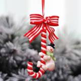 👉 Ornament active 3 STKS Kerstvakantie Kerst Cane Candy Bar Ornamenten (Sneeuwpop)