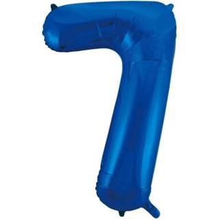 👉 Folie blauw Cijfer 7 Jaar Ballon Van 86 Cm - Ballonnen 8719538460812