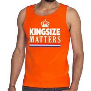 👉 Tanktop oranje mannen Koningsdag Kingsize Matters Voor Heren 2xl - Feestshirts 8720147024180