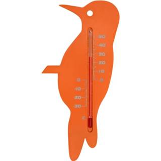 Thermometer oranje Binnen/buiten Specht Vogel 15 Cm - Buitenthermometers 8720147187427