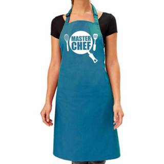 👉 Schort turkoois blauw vrouwen Master Chef Barbeque / Keukenschort Turquoise Dames - Feestschorten 8720147196078