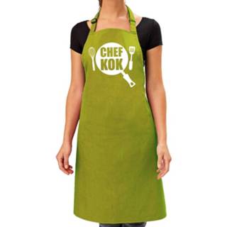 👉 Schort limoen groen vrouwen Chef Kok Barbeque / Keukenschort Lime Dames - Feestschorten 8720147196207
