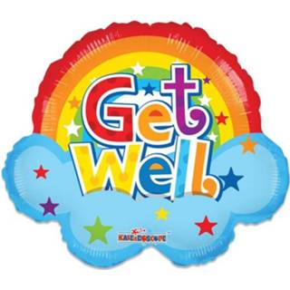 👉 Folieballon Witbaard 'Get Well' Rainbow 46 Cm 8720585030354