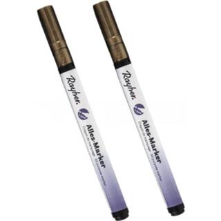 👉 Stift gouden 2x Stuks Marker Met Een Fijne Punt - Hobbystiften 8720576241509