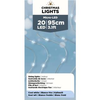 👉 Lichtsnoer witte zilverdraad kunststof Draadverlichting 10 Lampjes - 45 Cm Vaasverlichting Lichtsnoeren Kerstverlichting 8720147757729