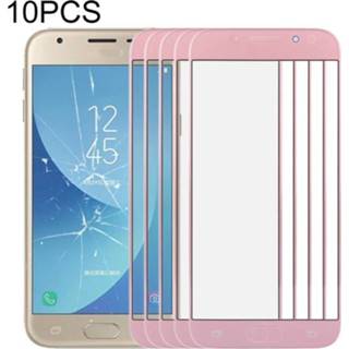 👉 Lens rose goud active 10 PCS Front Screen Outer Glass voor Samsung Galaxy J3 (2017) / J330 (Rose Gold)