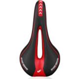 👉 Mountainbike zadel zwart rood active YAFEE YF-1018 Fietszadel (Zwart Rood)