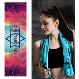 👉 Handdoek active 2 STUKS Fitness Koude Buitensporten Koeling Sneldrogende Handdoek, Maat: 100 x 30cm (Sky)