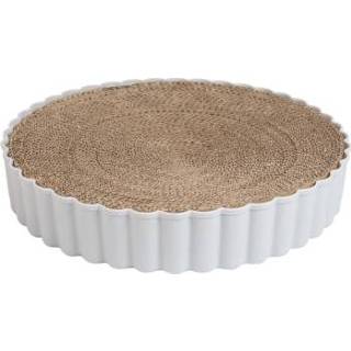 👉 Kattenbakvulling grijs active Rond Hoge dichtheid Slijtvaste kunststof schaal Golfkarton Kattenkrabplank Binnenste kern kan worden vervangen, specificatie: grote diameter 39,5 cm (grijs)