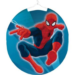 👉 Lampion blauw rood papier Marvel Spider-man Ronde Blauw/rood 25 Cm 13051565725