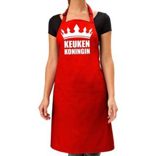 👉 Keukenschort rood vrouwen Keuken Koningin Voor Dames - Feestschorten 8720147075410