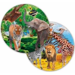 Bord kinderen 8x Stuks Safari/jungle Thema Kinderfeest Bordjes 23 Cm - Feestbordjes 8719538796348