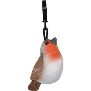 👉 Vogel knuffel pluche Roodborstje/vogel Aan Sleutelhanger 9 Cm - Sleutelhangers 8719538993419