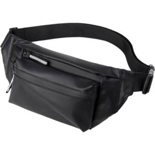 👉 Heuptas zwart active mannen WEIXIER 8202 waterdichte Herenmode Borsttas Casual buitensporten Messenger Bag (zwart)