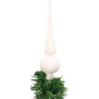 👉 Kerstboom witte plastic Glitter Piek 24 Cm - Kerstboompieken 8719538922648