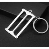 👉 Metalen sleutelhanger active 10 stuks gereedschap autosleutelhanger hanger, kleur: H-405 dubbele rij zaag