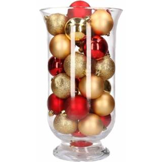 👉 Kerstbal rode goud Woondecoratie Goud/rode Kerstballen In Vaas - Kerststukjes 8719538324893