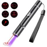 👉 Zaklamp paarse zwart active USB oplaadbare laserpatroon grappige kat met bos lichtdetectielamp (zwart)