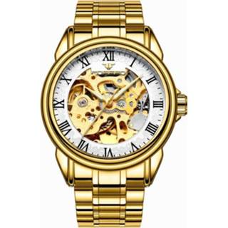 👉 Waterdicht horloge wit goud active mannen FNGEEN 8866 heren mode dubbelzijdig hol automatisch mechanisch (geheel oppervlak)