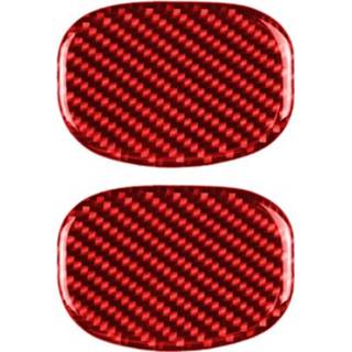 👉 Handvat rood carbon fiber active Auto Seat Terug Decoratieve Sticker voor BMW Mini Cooper F55 F56, Links en Rechts Drive Universal (Rood)