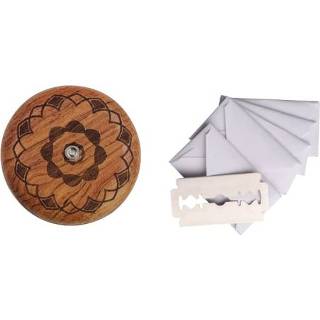 👉 Mes houten hout active Brood Baguette Rond Dubbelzijdig Trimmes Met 5 Messen, Specificatie: Patroon 2 Bloem Peer