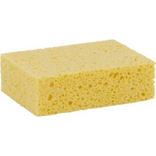 👉 Viscose spons geel 14 x 11 x 3,5 cm - Biologisch afbreekbare sponzen - Schoonmaak / keukenartikelen