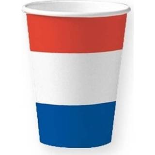 👉 Beker rood wit blauw Holland Wegwerp Bekers 10 Stuks - Feestbekertjes 8719538948501