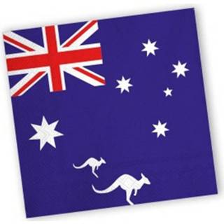 👉 Landenvlag 40x Australie Landen Vlag Thema Servetten 33 X Cm - Feestservetten 8720147539028