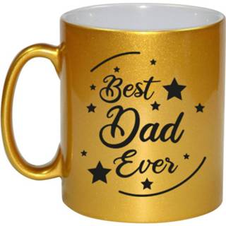 👉 Koffiemok gouden active Best Dad Ever cadeau / theebeker 330 ml