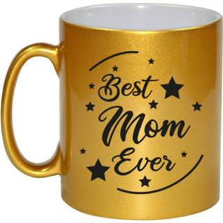 👉 Koffiemok gouden active Best Mom Ever cadeau / theebeker 330 ml