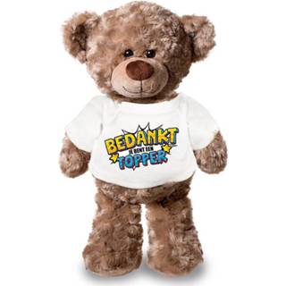 👉 Teddyberen knuffel wit pluche katoen multikleur Word Snel Beter Teddybeer 24 Cm Met Pop Art T-shirt - / Cadeau Knuffelbeer 8720147906035